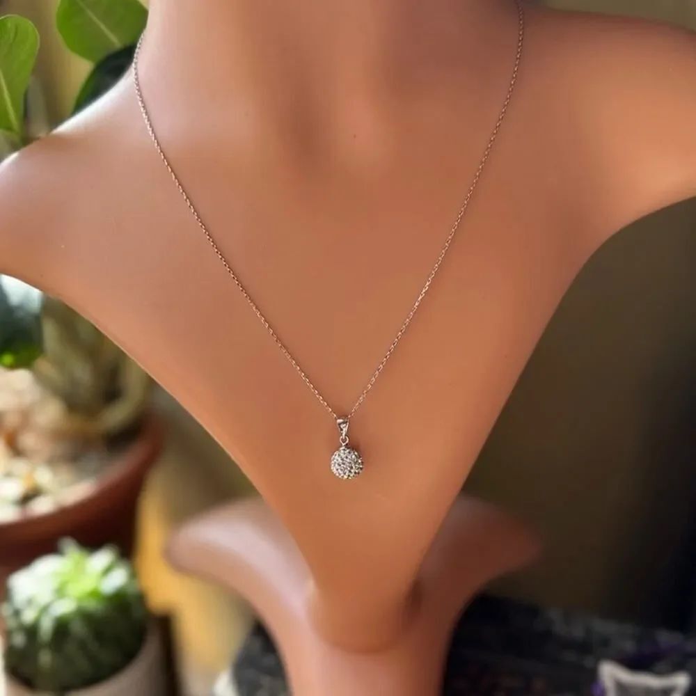 CZ Fireball Sterling Silver Necklace